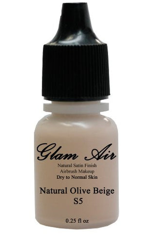 Airbrush Makeup Foundation Satin S3 Natural Nude and S5 Natural Olive Beige Water-based Makeup Lasting All Day 0.25 Oz Bottle By Glam Air - Sexy Sparkles Fashion Jewelry - 3