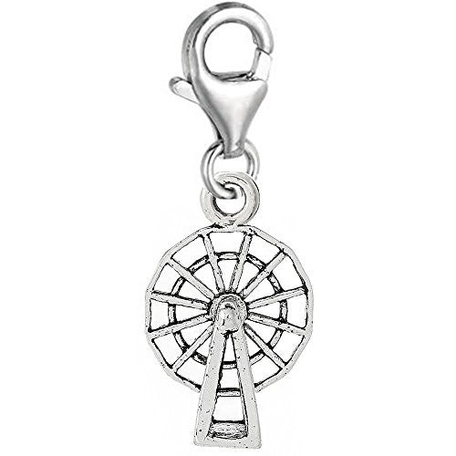 Windmill Clip On Pendant for European Charm Jewelry w/ Lobster Clasp - Sexy Sparkles Fashion Jewelry