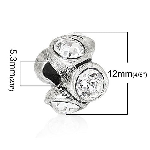 April Birthday Charms W/ Round  Crystals Bead (April) - Sexy Sparkles Fashion Jewelry - 3