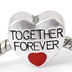 Together Forever on Heart European Bead Compatible for Most European Snake Chain Bracelet - Sexy Sparkles Fashion Jewelry - 4
