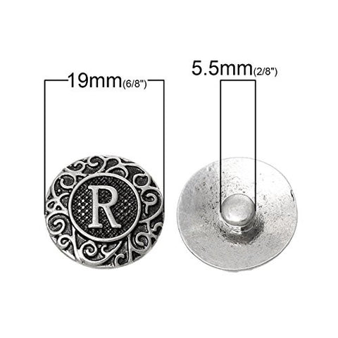 Alphabet Letter R Chunk Snap Button or Pendant Fits Snaps Chunk Bracelet - Sexy Sparkles Fashion Jewelry - 3