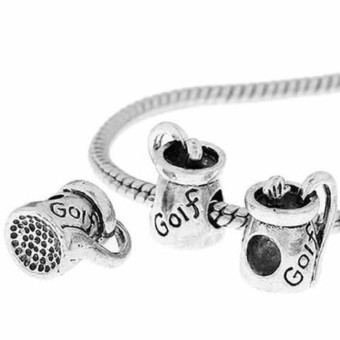 Golf Bag Charm European Bead Compatible for Most European Snake Chain Bracelet - Sexy Sparkles Fashion Jewelry - 2