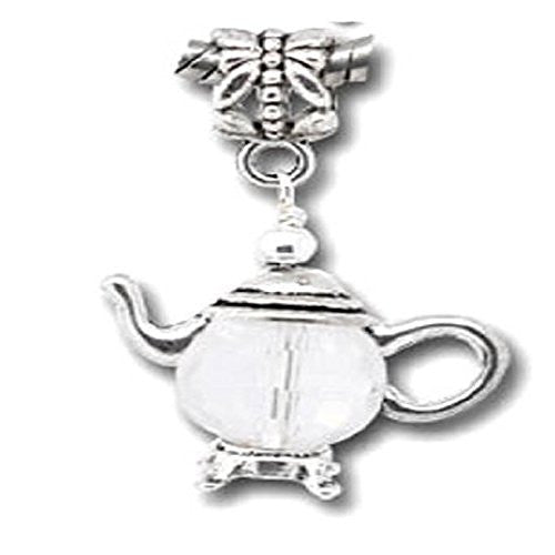 3D Silver Tone Teapot Charm Beads for Snake Chain Bracelet (In Assorted s to Choose From) - Sexy Sparkles Fashion Jewelry