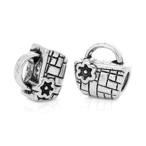 Picnic Basket Charm Compatible with Snake Chain Charm Bracelet - Sexy Sparkles Fashion Jewelry - 3