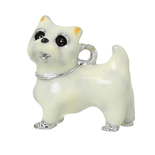 White Dog Pendant Charm Bead for Bracelet or Necklace - Sexy Sparkles Fashion Jewelry - 1