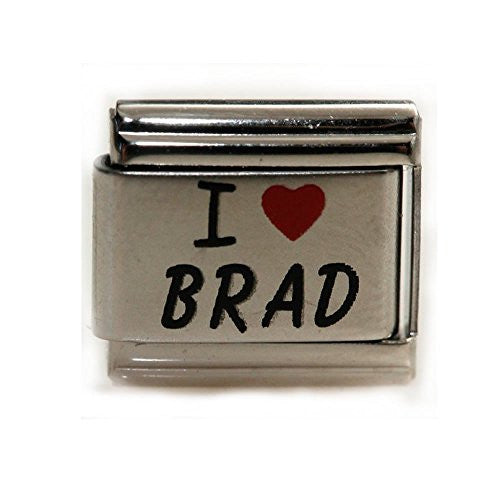 I Love Brad Italian Charm Bracelet Link - Sexy Sparkles Fashion Jewelry - 1
