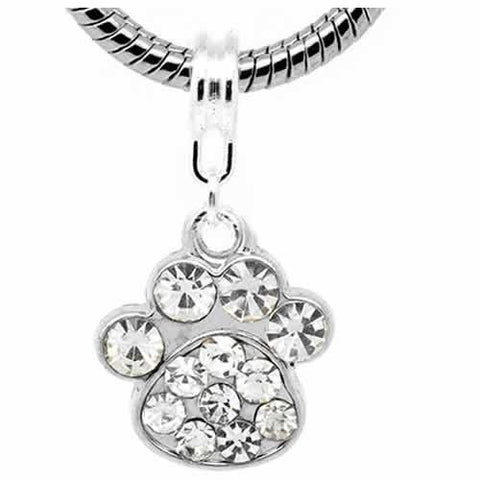 Paw Charm Dangle Bead Spacer for Snake Chain Charm Bracelet - Sexy Sparkles Fashion Jewelry - 2