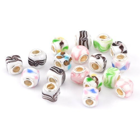 Glass Lampwork European Beads for Snake Chain Charm Bracelet - Sexy Sparkles Fashion Jewelry - 2