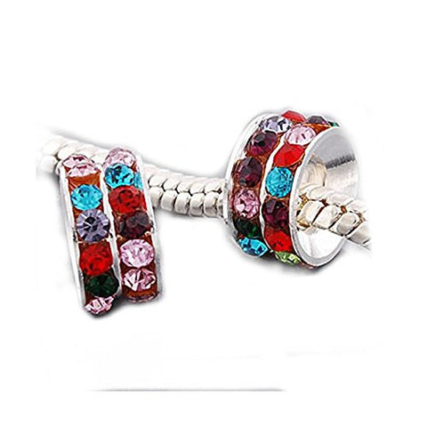 One Multi Crystals European Bead Compatible for Most European Snake Chain Bracelets - Sexy Sparkles Fashion Jewelry - 1