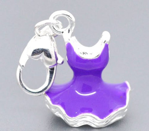 Clip on Ballerina Black Dress Charm for European Jewelry w/ Lobster Clasp - Sexy Sparkles Fashion Jewelry - 2