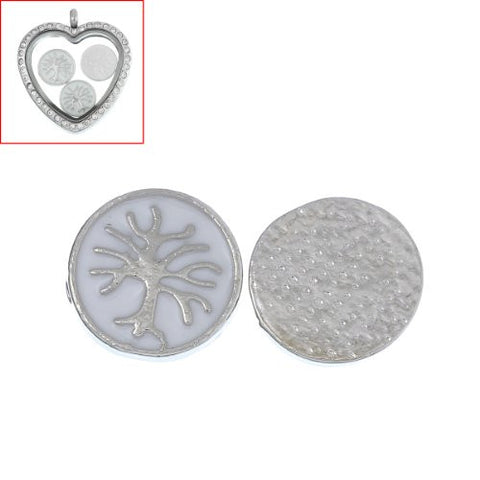 White Tree Of Life Floating Charm For Glass Living Memory Lockets - Sexy Sparkles Fashion Jewelry - 3
