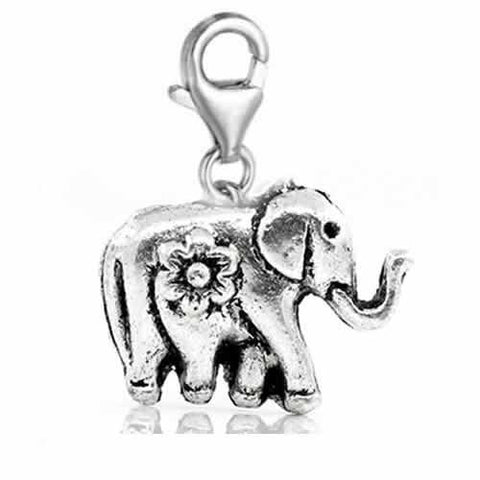 Clip on Circus Elephant Charm Dangle Pendant for European Clip on Charm Jewelry w/ Lobster Clasp - Sexy Sparkles Fashion Jewelry - 2