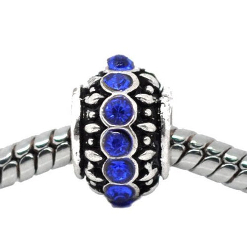 Royal Blue Created Birthstone Charm Beads for Snake Chain Bracelets - Sexy Sparkles Fashion Jewelry - 4