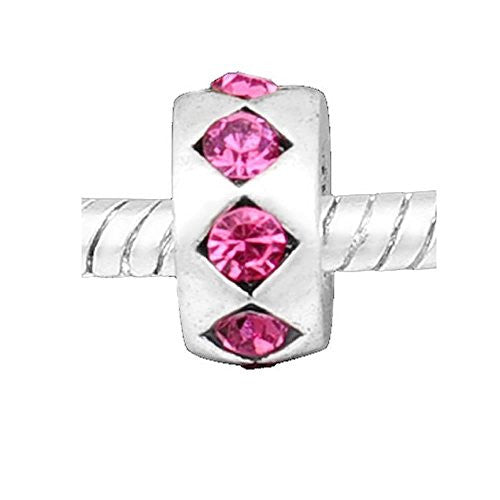 Pink  Crystals Charm European Bead Compatible for Most European Snake Chain Bracelet - Sexy Sparkles Fashion Jewelry