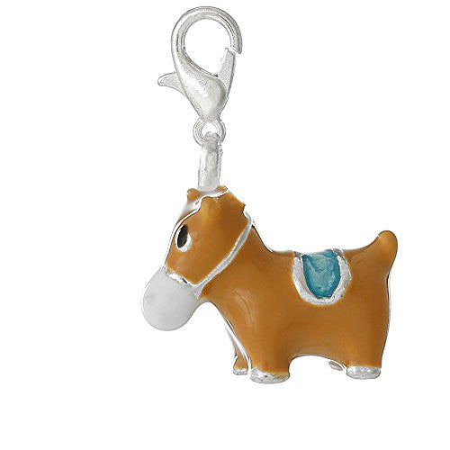 3 D Clip On For Bracelet Charm Pendant for European Charm Jewelry w/ Lobster Clasp (Pony) - Sexy Sparkles Fashion Jewelry