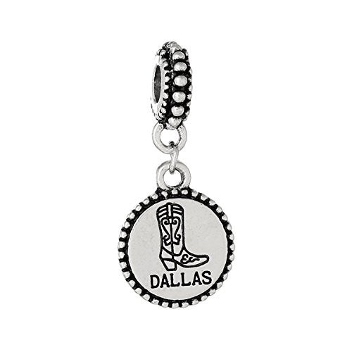 State Charm Bead Spacer (Dallas)Spacer Bead for European Snake Chain Charm Bracelet - Sexy Sparkles Fashion Jewelry - 1