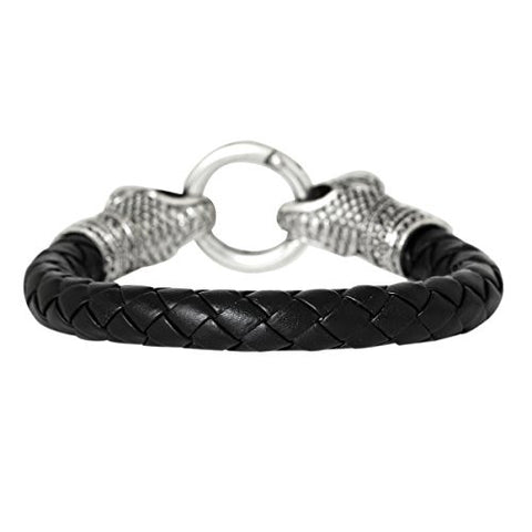 Black Snake Style Fashion Bracelet with Snake Clasp 22cm X1.5cm(8 5/8 X 5/8) - Sexy Sparkles Fashion Jewelry - 2