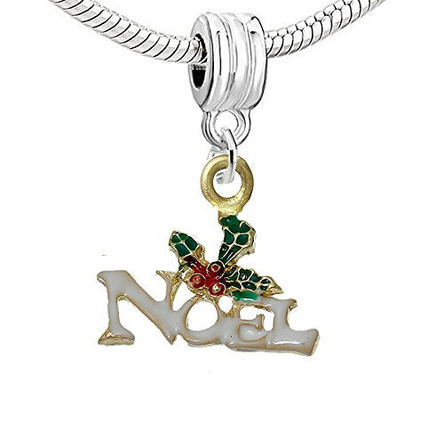 Christmas Noel Dangle Charm Bead for European Snake Chain Charm Bracelet