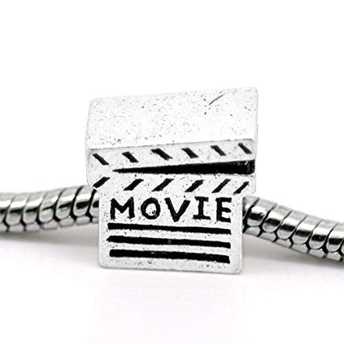 Movie Clapper Board Bead Charms for Snake Chain Charm Bracelet - Sexy Sparkles Fashion Jewelry - 1