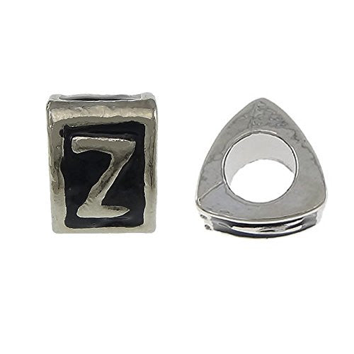 Letter  "Z" Triangle Spacer European European Bead Compatible for Most European Snake Chain Charm Bracelet