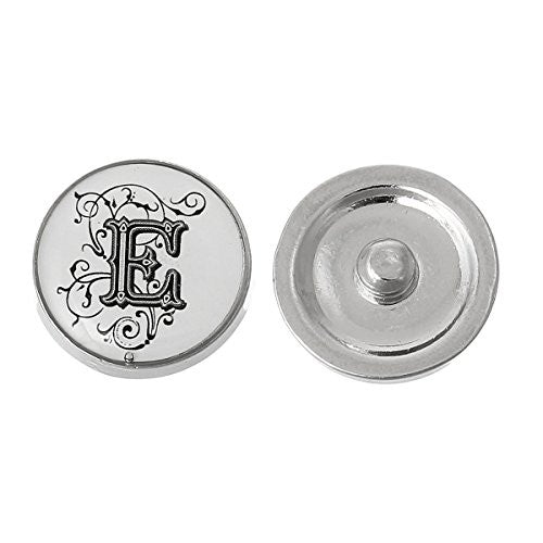 Alphabet Letter E Chunk Snap Button or Pendant Fits Snaps Chunk Bracelet - Sexy Sparkles Fashion Jewelry - 1