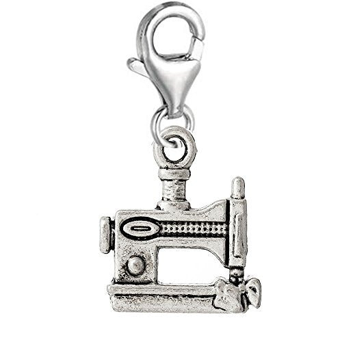 Sewing Machine Clip On Pendant for European Charm Jewelry w/ Lobster Clasp - Sexy Sparkles Fashion Jewelry
