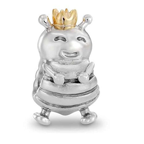 Queen Bee with Crown Charm European Bead Compatible for Most European Snake Chain Bracelet - Sexy Sparkles Fashion Jewelry