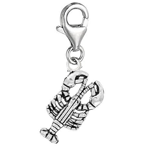 Clip on Lobster Charm Dangle Pendant for European Clip on Charm Jewelry w/ Lobster Clasp - Sexy Sparkles Fashion Jewelry