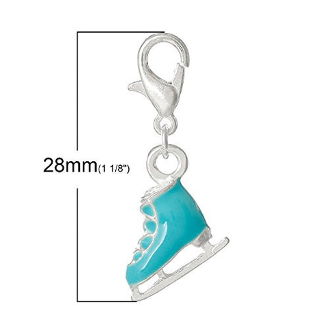 Ice Skate Clip On For Bracelet Charm Pendant w/ Lobster Clasp - Sexy Sparkles Fashion Jewelry - 3