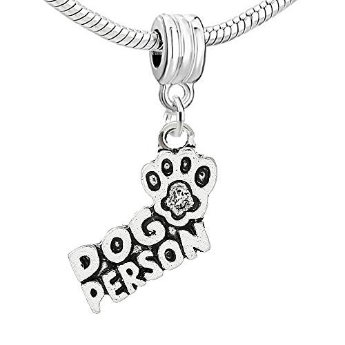 Dog Person with Paw Bead Compatible for Most European Snake Chain Bracelet