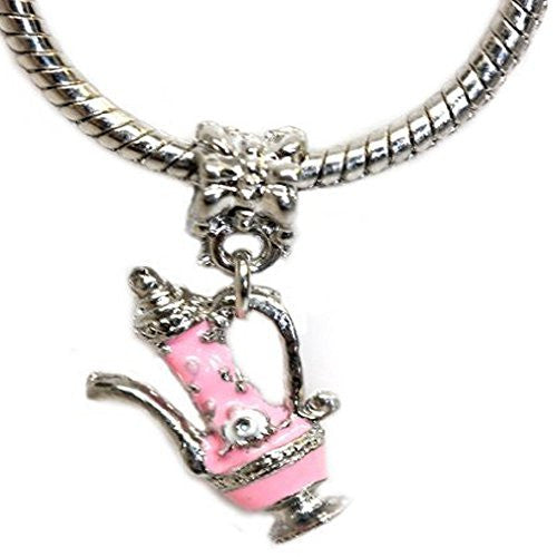 Pink Enamel Flagon Charm Dangle Bead European Bead Compatible for Most European Snake Chain Charm Bracelet - Sexy Sparkles Fashion Jewelry