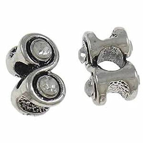 Eternity Charm with Clear Crystals Bead Spacers for Snake Chain Charm Bracelet - Sexy Sparkles Fashion Jewelry - 1