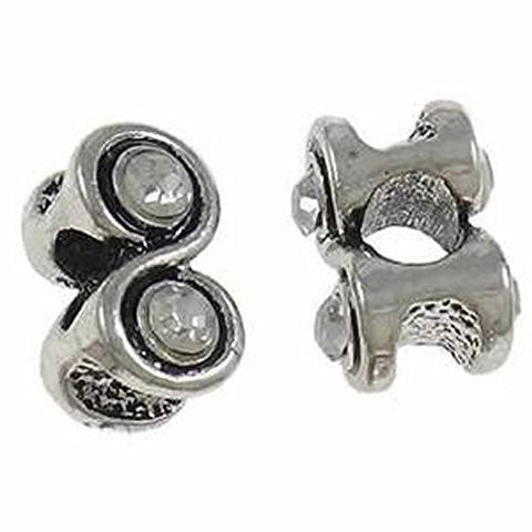 Eternity Charm with Clear Crystals Bead Spacers for Snake Chain Charm Bracelet - Sexy Sparkles Fashion Jewelry - 1