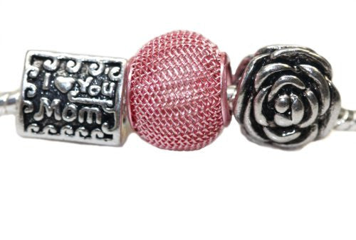 Mother's Day Bead Charms for Snake Chain Charm Bracelet - Sexy Sparkles Fashion Jewelry - 1