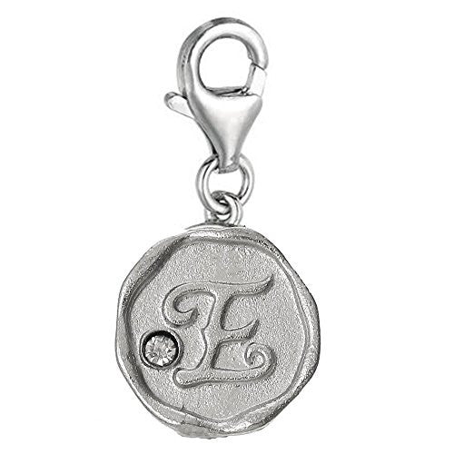 Alphabet E Letter Charm Pendant for European Clip on Charm Jewelry w/ Lobster Clasp - Sexy Sparkles Fashion Jewelry