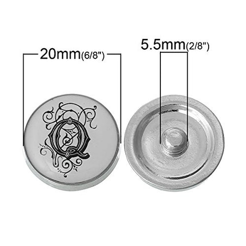 Alphabet Letter Q Chunk Snap Button or Pendant Fits Snaps Chunk Bracelet - Sexy Sparkles Fashion Jewelry - 2