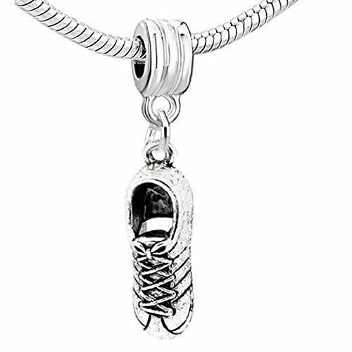 3d Running Tennis Shoe European Bead Compatible for Most European Snake Chain Bracelet