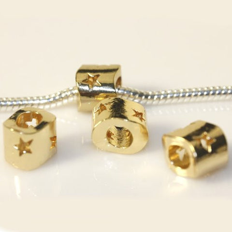 Gold Tone Wave Rectangle Shape Charm with Stars for snake Chain charm Bracelet - Sexy Sparkles Fashion Jewelry - 2