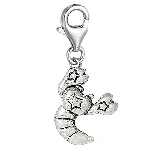 Zodiac Signs Clip On For Bracelet Charm Pendant for European Charm Jewelry w/ Lobster Clasp (Scorpio)