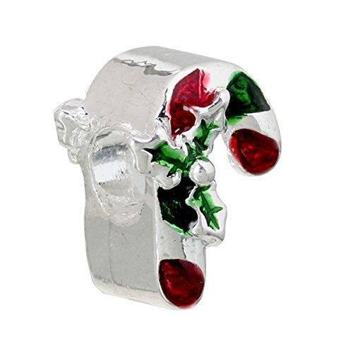 Christmas Holly Leaf Charm Bead for European Snake Chain Charm Bracelet - Sexy Sparkles Fashion Jewelry - 1