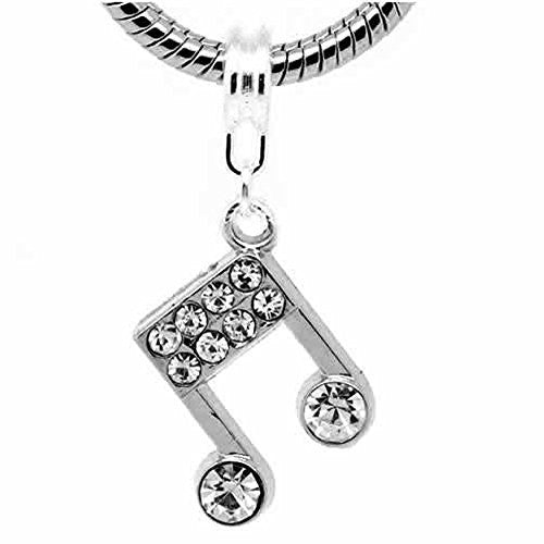 Musical Note Dangle Bead Spacer for Snake Chain Charm Bracelet - Sexy Sparkles Fashion Jewelry - 1