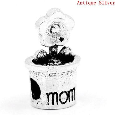 Mothers Day Gift Mom Flower Pot Charm European Bead Compatible for Most European Snake Chain Bracelet - Sexy Sparkles Fashion Jewelry - 2