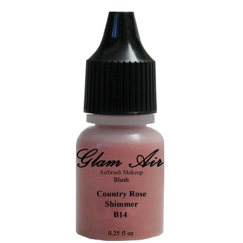 Glam Air Airbrush B14 Country Rose Shimmer Blush Water-based Makeup 0.25 Oz - Sexy Sparkles Fashion Jewelry - 1