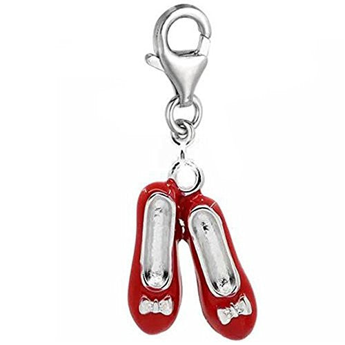 Clip on Shoes Dangle Charm Pendant for European Clip on Charm Jewelry w/ Lobster Clasp