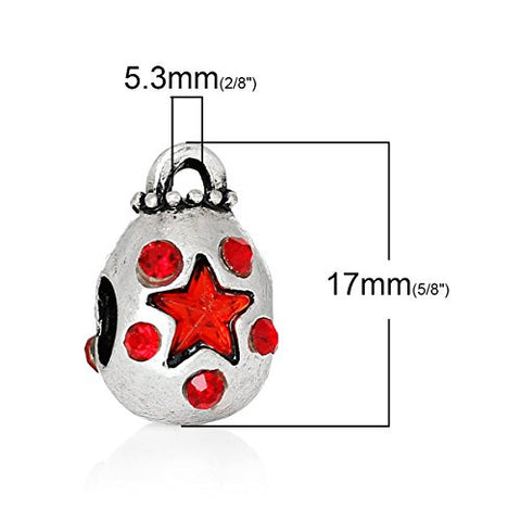 Money Bag With Red Crystals Charm Bead Spacer for European Snake Chain Charm Bracelets - Sexy Sparkles Fashion Jewelry - 3