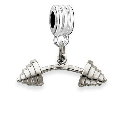 Dangling Weightlifting Barbell Charm European Bead Compatible for Most European Snake Chain Bracelet - Sexy Sparkles Fashion Jewelry