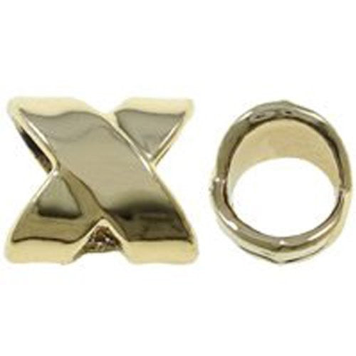 X Design Gold Tone High Quality Bead Charm Spacer for Snake Chain Bracelet - Sexy Sparkles Fashion Jewelry