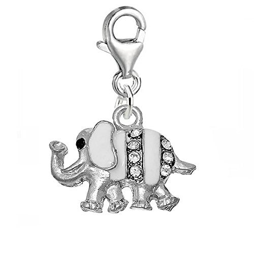 Clip on Elephant Charm Pendant for Chains or Any Other Item on Which You Can Clip on the Lobster Clasp - Sexy Sparkles Fashion Jewelry