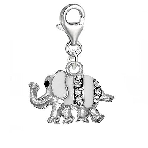 Clip on Elephant Charm Pendant for Chains or Any Other Item on Which You Can Clip on the Lobster Clasp