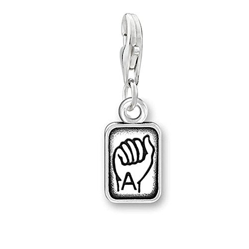 Sign Language Charm Pendant for Bracelets or Necklaces "A"